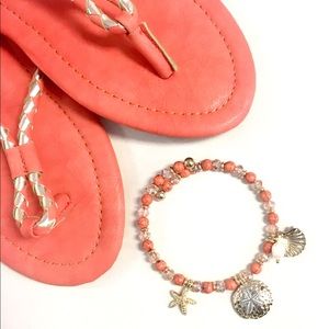 Beach dreams bracelet: coral